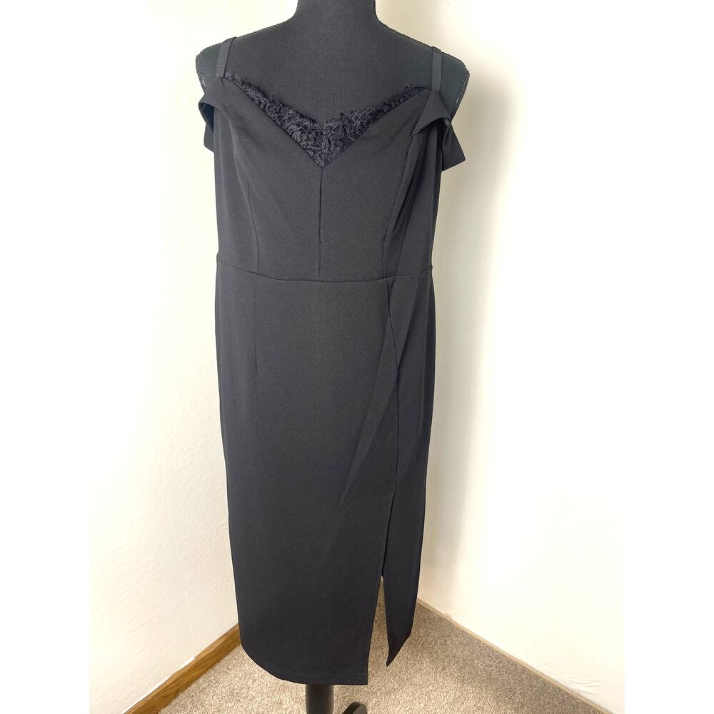 NWT A.B.S Collection Women's Glam Lace Feminine Business Chic Dress Black 14W